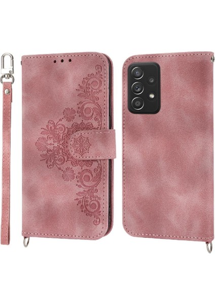Samsung Galaxy A33 Kabartmalı Darbeye Bileklik Çoklu Için Flip Case (Yurt Dışından)