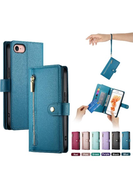 SZY Mall IPhone 6 Için Flip Case Çok Fonksiyonlu Kart Yuvaları Kickstand Cüzdan Bilek (Yurt Dışından)