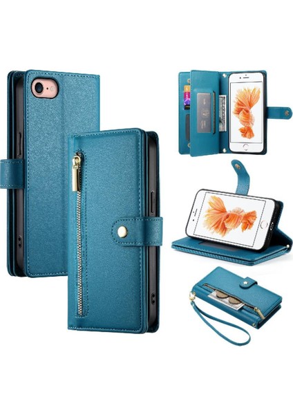 SZY Mall IPhone 6 Için Flip Case Çok Fonksiyonlu Kart Yuvaları Kickstand Cüzdan Bilek (Yurt Dışından)