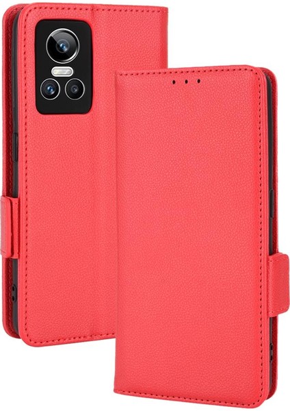 Realme Gt Neo 3 Için Kılıf Cüzdan Kart Yuvaları Tutucu Manyetik Pu Deri Yan (Yurt Dışından)