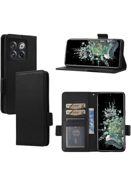 Oneplus 10T Için Kılıf Cüzdan Yan Toka Pu Deri Kart Yuvaları Tutucu (Yurt Dışından)
