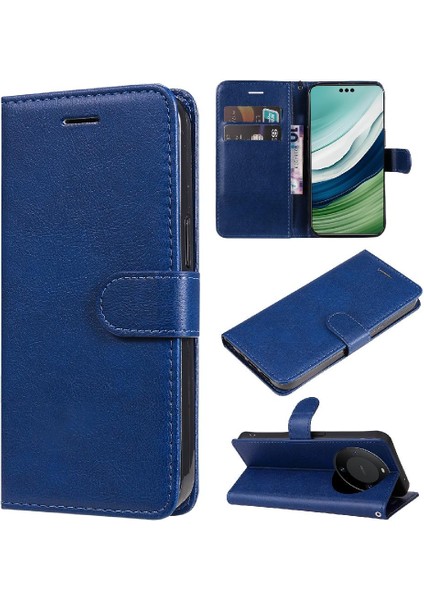 Huawei Mate 60 Pro Için Flip Case Yüksek Kalite Deri Klasik Düz Renk (Yurt Dışından)