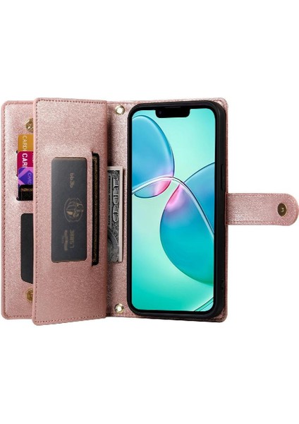 IPhone Se 2024 Cüzdan Bölmesi Bilek Kayışı Kickstand Kart Için Flip Case (Yurt Dışından) modelleri