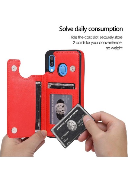 Kart Sahibi ile Samsung Galaxy A40 Pu Deri Kart Yuvaları Için Cüzdan Kılıf (Yurt Dışından) fiyatları