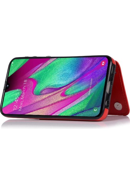 Kart Sahibi ile Samsung Galaxy A40 Pu Deri Kart Yuvaları Için Cüzdan Kılıf (Yurt Dışından) modelleri