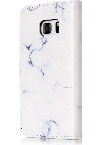 Samsung Galaxy S7 Mermer Desen Tam Koruma Pu Deri Için Flip Case (Yurt Dışından)