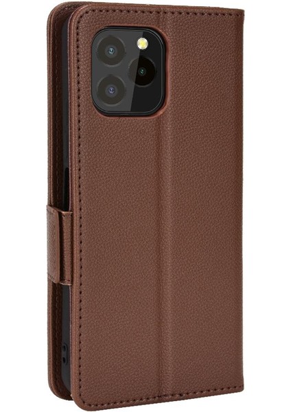 Oukitel C21 Pro Pu Deri Kart Yuvaları Için Kılıf Tutucu Manyetik Cüzdan Yan (Yurt Dışından)