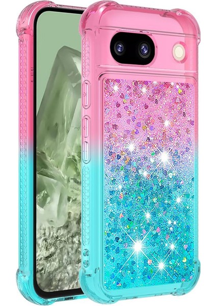 Google Piksel 8A Akan Sparkle Hareketli Kapak Temizle Tampon Sıvı Için Kılıf (Yurt Dışından) fiyatları