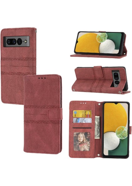 Google Piksel 7 Pro Için Flip Case Pu Deri Cüzdan Kılıf Darbeye (Yurt Dışından)