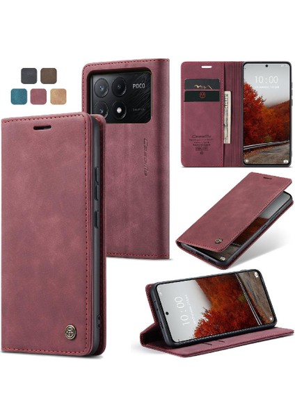 Xiaomi Poco X6 Pro 5g Flip Için Flip Case Folio Kitap Kılıf Kart Yuvası Kapatma (Yurt Dışından)