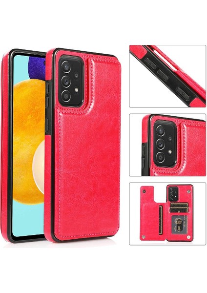 Cüzdan Kılıf Samsung Galaxy Için A52S 5g Çift Manyetik Toka Kart Yuvaları (Yurt Dışından)