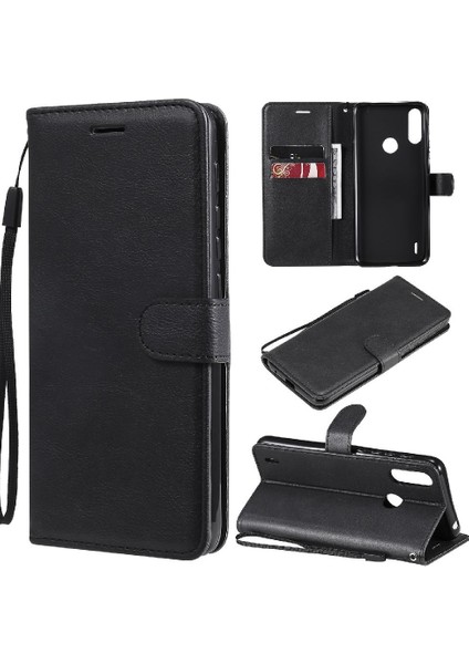 Motorola Moto E7 Güç Iş Cüzdan Telefon Kılıfı Için Kart ile Flip Case (Yurt Dışından)