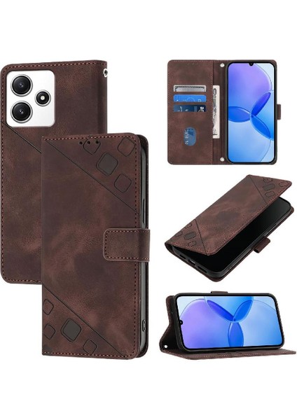 Xiaomi Redmi Için 12 4g Manyetik Deri Kart Tutucu Cüzdan Kapak Çevirin (Yurt Dışından)