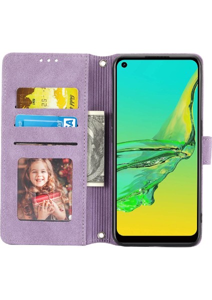 Oppo Için Flip Case A53 4g Darbeye Koruyucu Kickstand Cüzdan Kılıf Pu (Yurt Dışından)