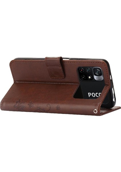 Xiaomi Poco M4 Pro 4g Için Pu Deri Manyetik Kapatma Kartı Durumda Bilek (Yurt Dışından) modelleri
