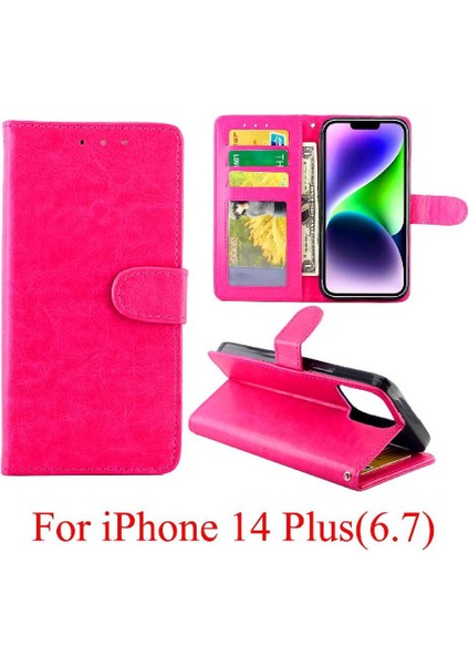 IPhone 14 Için Flip Case Artı Darbeye Dayanıklı Kart Tutucu Kickstand Manyetik Pu (Yurt Dışından)