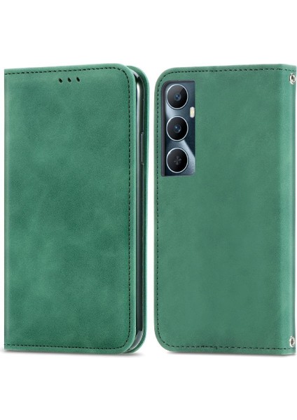 Realme C65 Cüzdan Flip Kapak Için Flip Case Basit Iş Darbeye (Yurt Dışından)