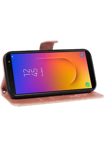 SZY Mall Samsung Galaxy J6 2018 Için Flip Case Ayrılabilir El Kayışı Kabartmalı Yüksek (Yurt Dışından)