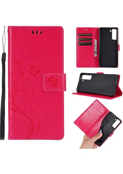 Samsung Galaxy S21 Fe 5g Için Filp Durumda Kickstand Bilek Kayışı Kart Tutucu (Yurt Dışından)