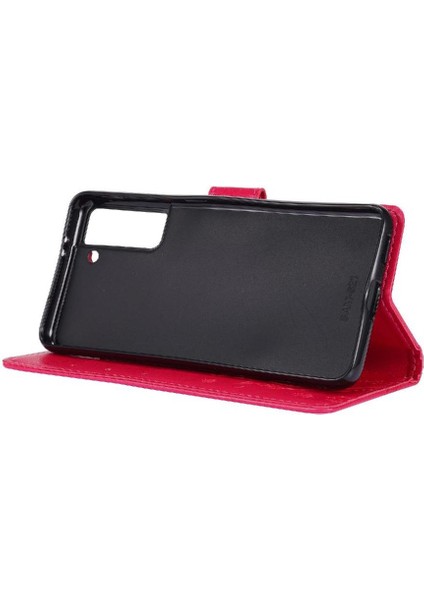 Samsung Galaxy S21 Fe 5g Için Filp Durumda Kickstand Bilek Kayışı Kart Tutucu (Yurt Dışından)