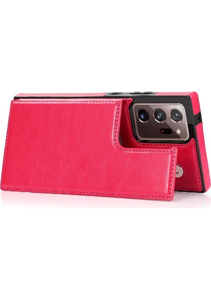 Cüzdan Kılıf Samsung Galaxy Not 20 Için Kickstand Çift Manyetik Toka Pu (Yurt Dışından) modelleri