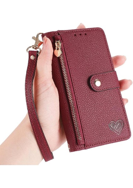 Realme C65 Aşk Fermuar Cüzdan Deri Kılıf Için Flip Case Darbeye (Yurt Dışından) modelleri