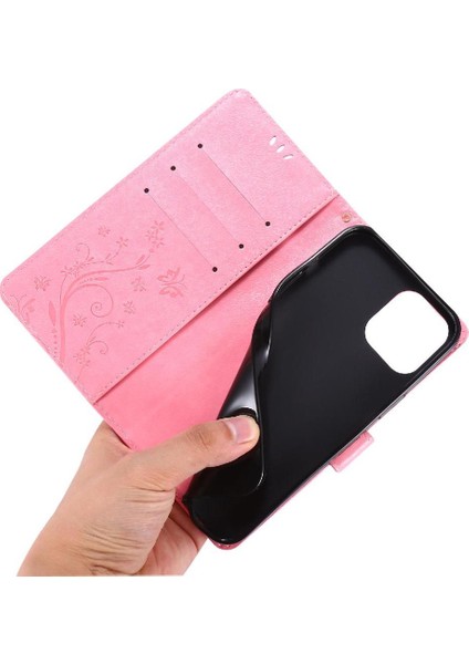 IPhone 14 Için Filp Durumda Pro Kart Tutucu Kickstand Bilek Kayışı Manyetik Pu (Yurt Dışından)