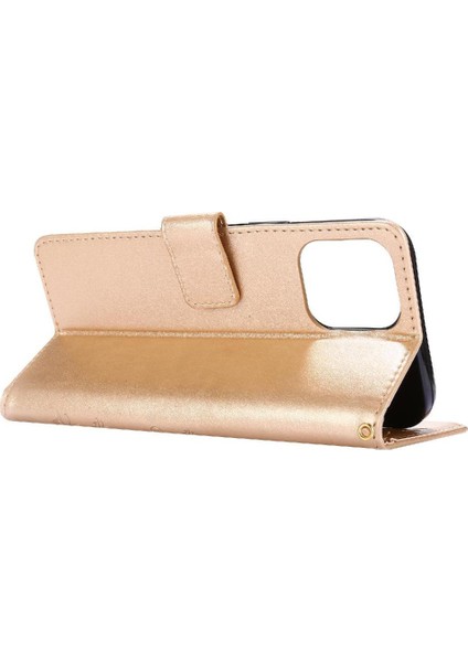 IPhone 13 Için Filp Durumda Mini Pu Deri Kickstand Bilek Kayışı Manyetik (Yurt Dışından)