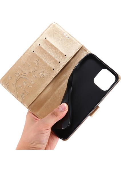 IPhone 13 Için Filp Durumda Mini Pu Deri Kickstand Bilek Kayışı Manyetik (Yurt Dışından)