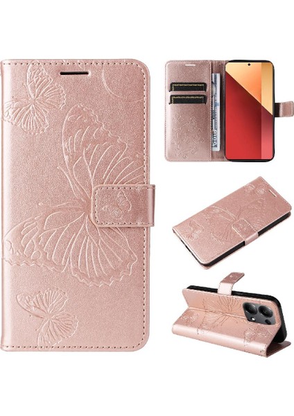 Xiaomi Poco M6 Pro 4g Için Flip Case Pu Deri Kart Yuvası Standı ile Çevirin (Yurt Dışından)