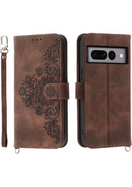 Google Piksel 7 Pro Kabartmalı Bileklik Çoklu Kredi Kartı Için Flip Case (Yurt Dışından)