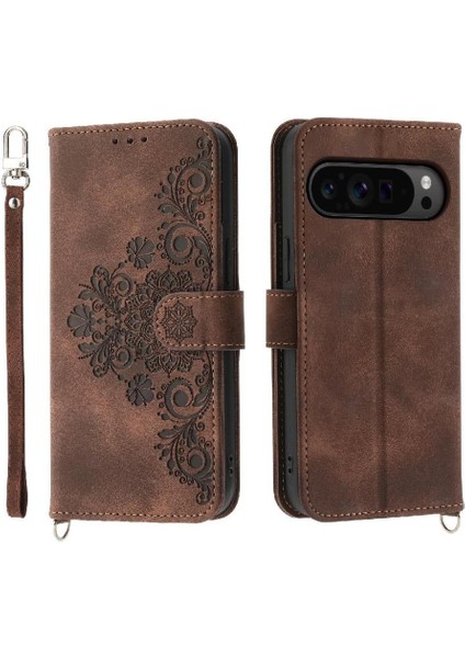 Google Pixel 9 Pro Çoklu Kredi Kartı Yuvaları Için Flip Case Kabartmalı (Yurt Dışından)