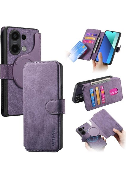 Xiaomi Redmi Not 13 Için Flip Case 4g Cüzdan Mıknatıs Koruyucu Malzeme (Yurt Dışından)