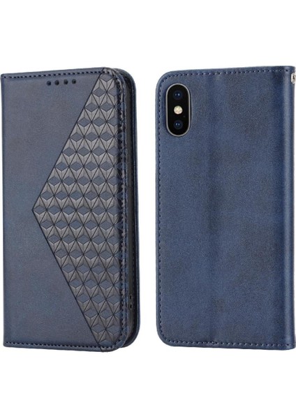 IPhone Xs Max Eşkenar Dörtgen Şekli Cüzdan Standı Için Flip Case Günlük Kullanım El Kayışı (Yurt Dışından)