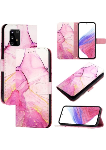 Samsung Galaxy S10 Lite Pu Deri Kickstand Cüzdan Mermer Desen (Yurt Dışından)