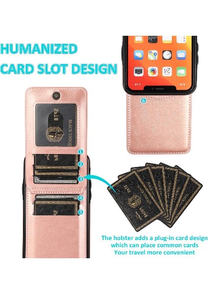 IPhone 11 Pro Max Kart Tutucu Kılıf Cüzdan Manyetik Toka ile Uyumlu (Yurt Dışından)