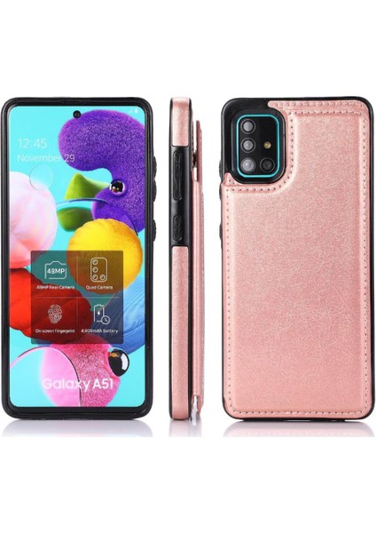 Cüzdan Kılıf Samsung Galaxy A51 5g Çift Manyetik Toka Kickstand Pu (Yurt Dışından)