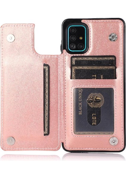 Cüzdan Kılıf Samsung Galaxy A51 5g Çift Manyetik Toka Kickstand Pu (Yurt Dışından)