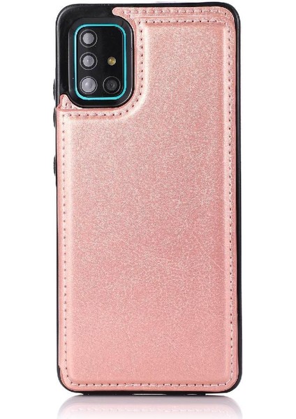 Cüzdan Kılıf Samsung Galaxy A51 5g Çift Manyetik Toka Kickstand Pu (Yurt Dışından)
