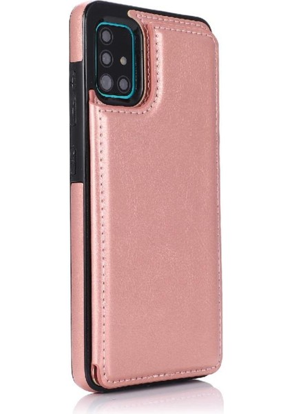Cüzdan Kılıf Samsung Galaxy A51 5g Çift Manyetik Toka Kickstand Pu (Yurt Dışından)