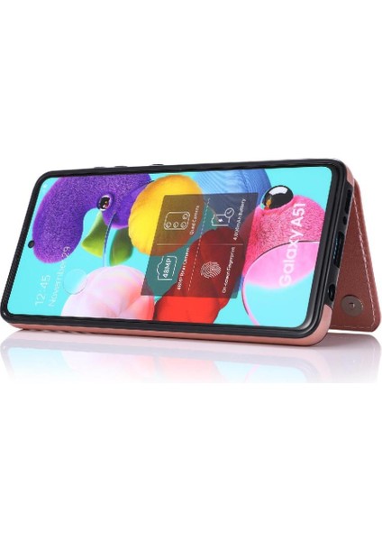 Cüzdan Kılıf Samsung Galaxy A51 5g Çift Manyetik Toka Kickstand Pu (Yurt Dışından)