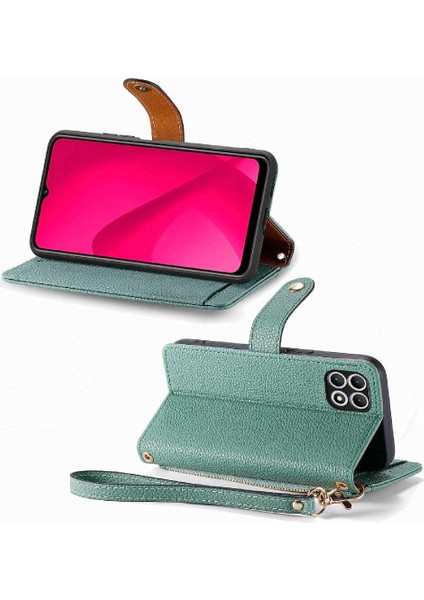 T-Mobile Revvl 7 5g Cüzdan Rfıd Engelleme Fermuar Aşk Durumda Flip Case (Yurt Dışından)