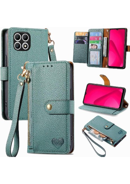 T-Mobile Revvl 7 5g Cüzdan Rfıd Engelleme Fermuar Aşk Durumda Flip Case (Yurt Dışından)