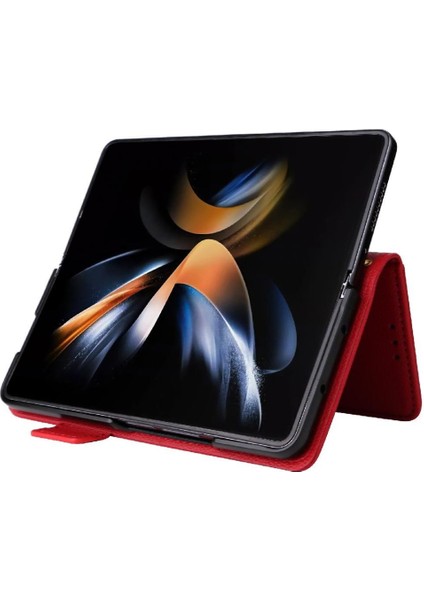 Samsung Galaxy Z Için Flip Case Fold 6 Kart Yuvaları Tutucu Manyetik Yan Pu (Yurt Dışından) modelleri