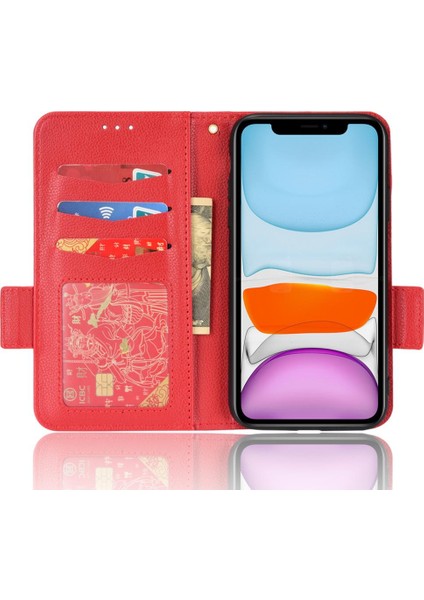 Iphone 12 Için Kılıf Yan Toka Cüzdan Kart Yuvaları Tutucu Manyetik Pu Deri (Yurt Dışından)