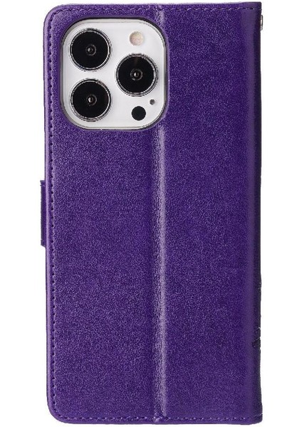 IPhone 15 Için Filp Durumda Pro Max Kart Tutucu Pu Deri Manyetik Kapatma (Yurt Dışından)