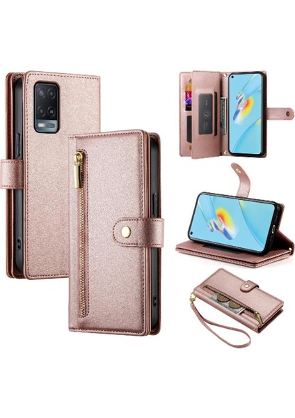 Oppo Oppo 5g Bilek Kayışı Kickstand Çok Fonksiyonlu Kart Yuvaları Için Flip Case (Yurt Dışından)