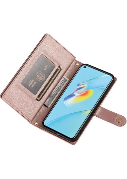 Oppo Oppo 5g Bilek Kayışı Kickstand Çok Fonksiyonlu Kart Yuvaları Için Flip Case (Yurt Dışından)