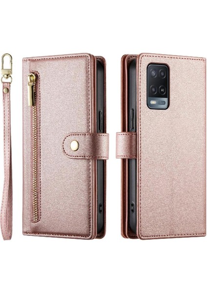 Oppo Oppo 5g Bilek Kayışı Kickstand Çok Fonksiyonlu Kart Yuvaları Için Flip Case (Yurt Dışından)