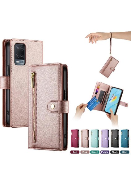 Oppo Oppo 5g Bilek Kayışı Kickstand Çok Fonksiyonlu Kart Yuvaları Için Flip Case (Yurt Dışından)